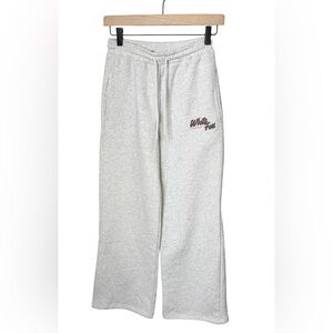 White Fox Boutique Gray Wide Leg Sweatpants XS Arizona USA Logo Lounge Pants